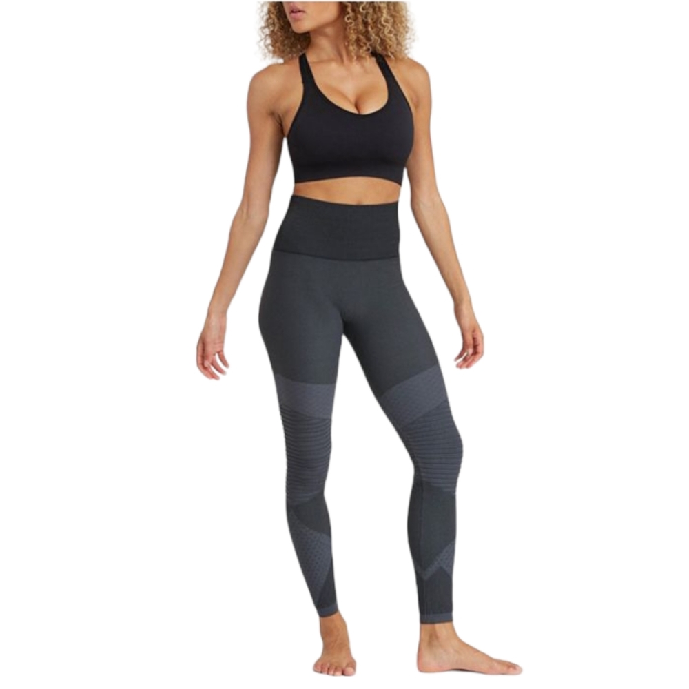 Spanx very black high rise seamless moto legging